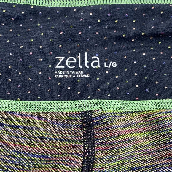 Zella Athletic Womens L Athletic Leggings Pants Polka Dots Black Mesh Back Leg - Picture 5 of 12